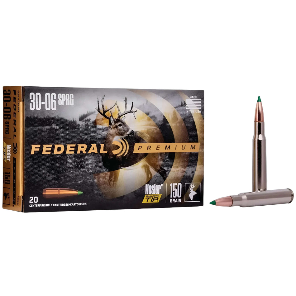 Federal Premium V-Shok 30-06Sprg 150Gr Nosler Ballistic Tip 2910fps Ammo
