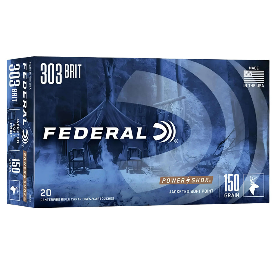 Federal Power-Shok 303British 150Gr Jacketed Soft Point 2690fps Ammo
