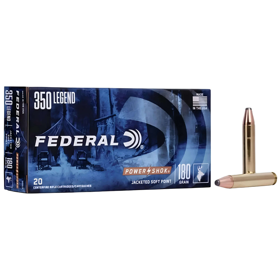 Federal Power-Shok 350Legend 180Gr Jacketed Soft Point 2100fps Ammo