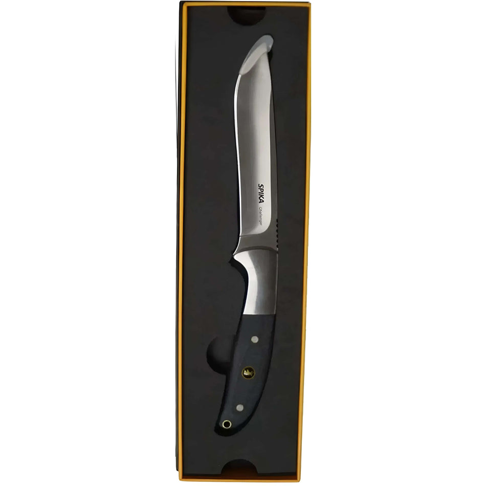 Spika 9in. Recurve Fixed Blade Knife With Leather Sheath