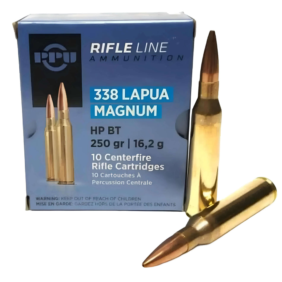 PPU 338LapuaMagnum 250gr Hollow Point Boat Tail 2953fps Ammo