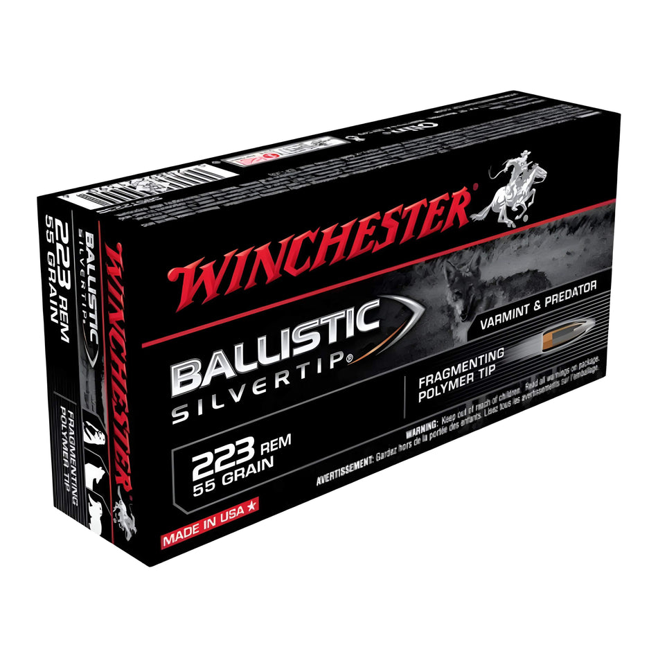 Winchester Ballistic SilverTip 223Rem 55gr Polymer Tip 3240fps Ammo
