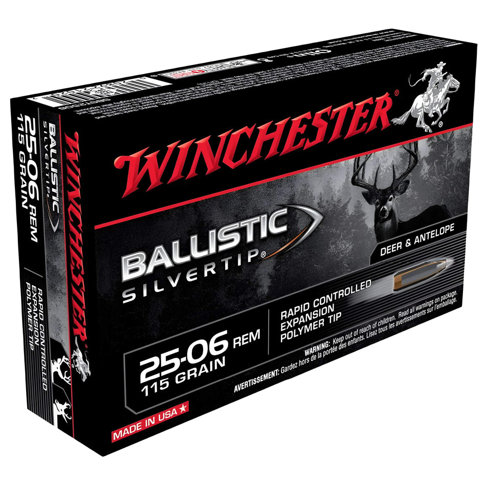 Winchester Ballistic SilverTip 25-06Rem 115gr Polymer Tip 3060fps Ammo
