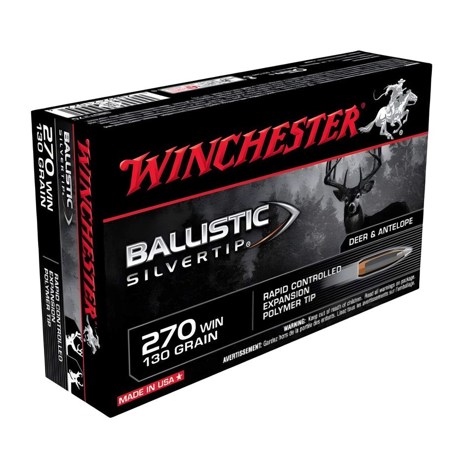 Winchester Ballistic SilverTip 270Win 130gr Polymer Tip 3050fps Ammo