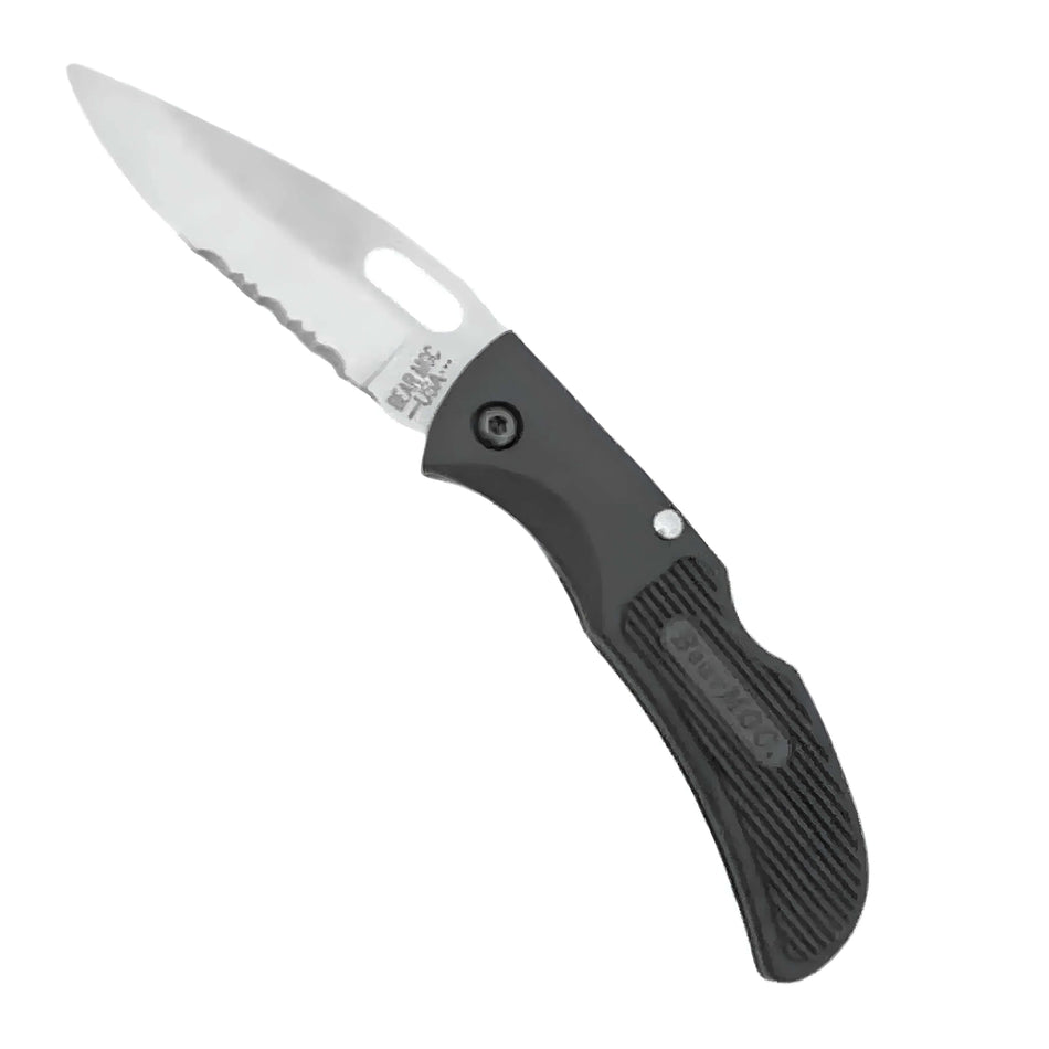Bear & Son Knife 3-5/8in. Serrated Knife Folding Pocket Knife With Clip