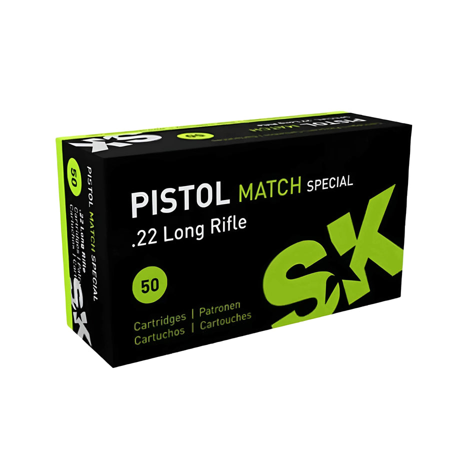 SK Pistol Match 22LR 40Gr Special Lead Round Nose 955Fps Ammo