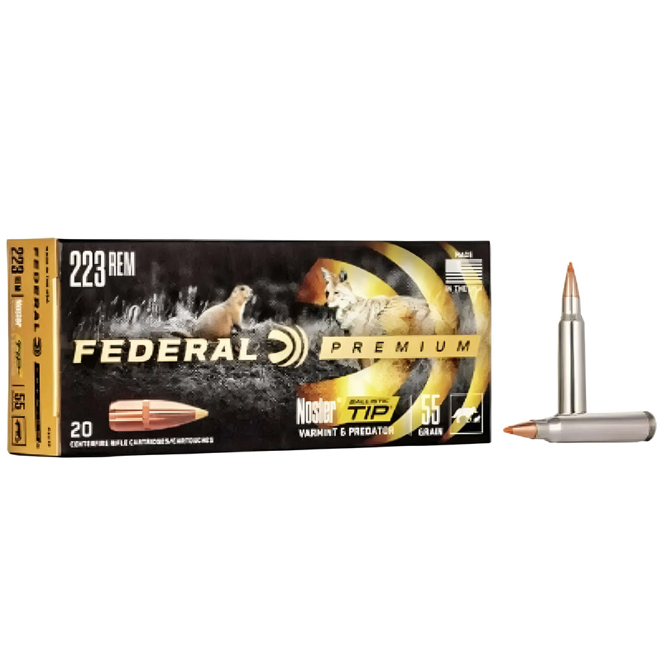 Federal Premium V-Shok 223Rem 55Gr Nosler Ballistic Tip 3240fps Ammo