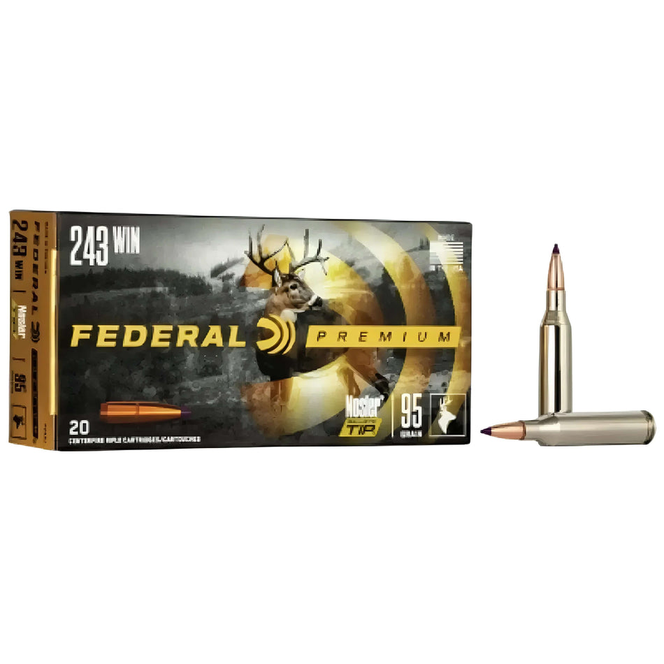 Federal Premium V-Shok .243Win 95Gr Nosler Ballistic Tip 3025fps Ammo