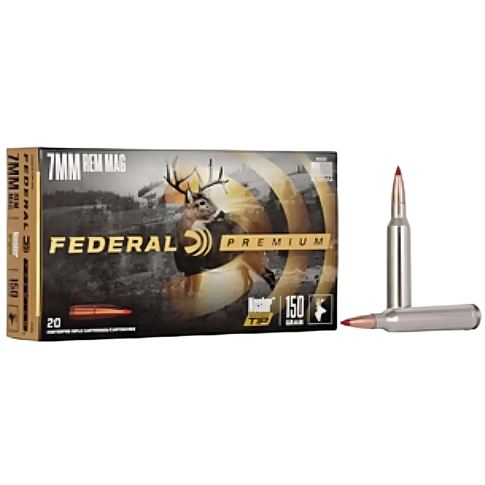 Federal Premium V-Shok 7mmRemMag 150Gr Nosler Ballistic Tip 3025fps Ammo