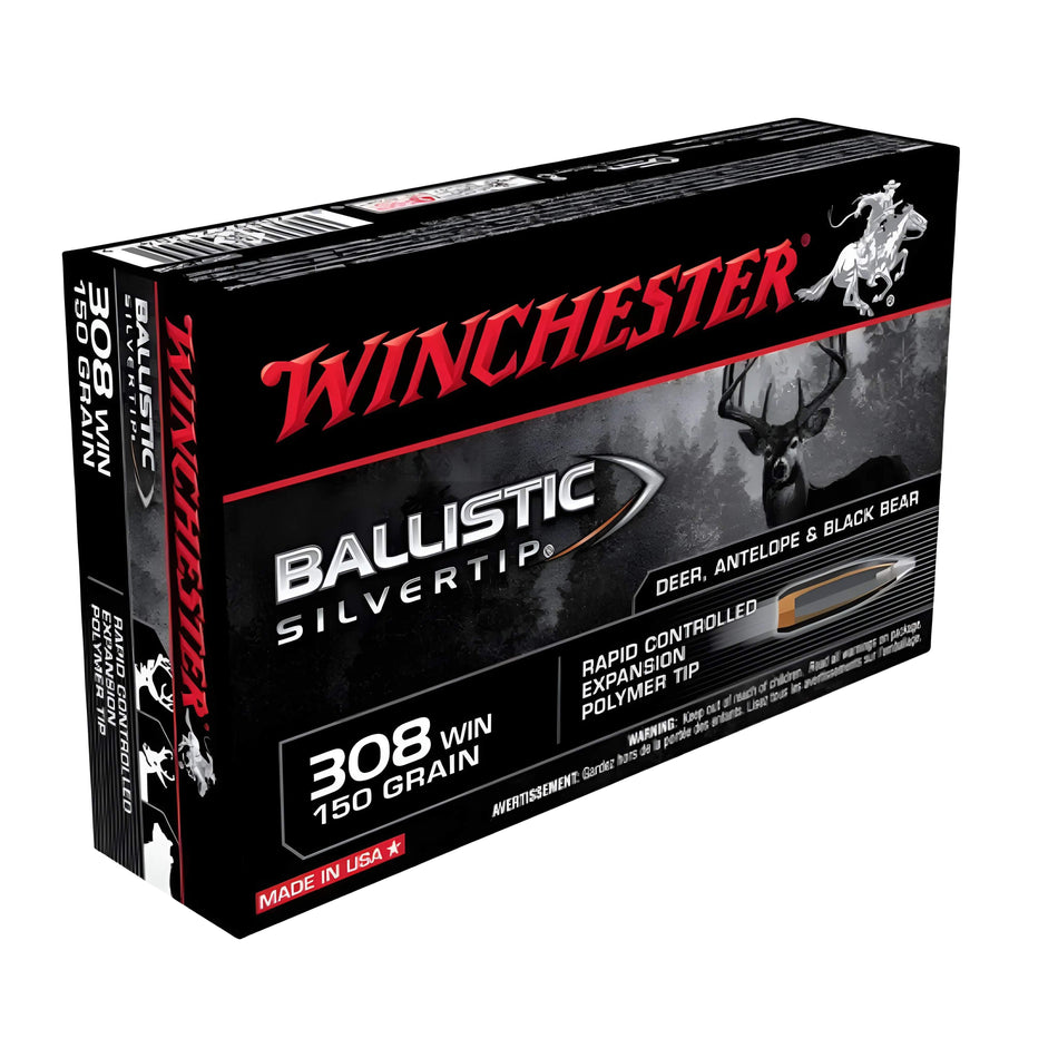 Winchester Ballistic SilverTip 308Win 150gr Polymer Tip 2810fps Ammo