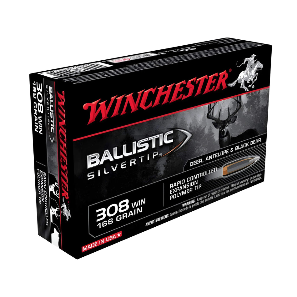 Winchester Ballistic SilverTip 308Win 168gr Polymer Tip 2670fps Ammo