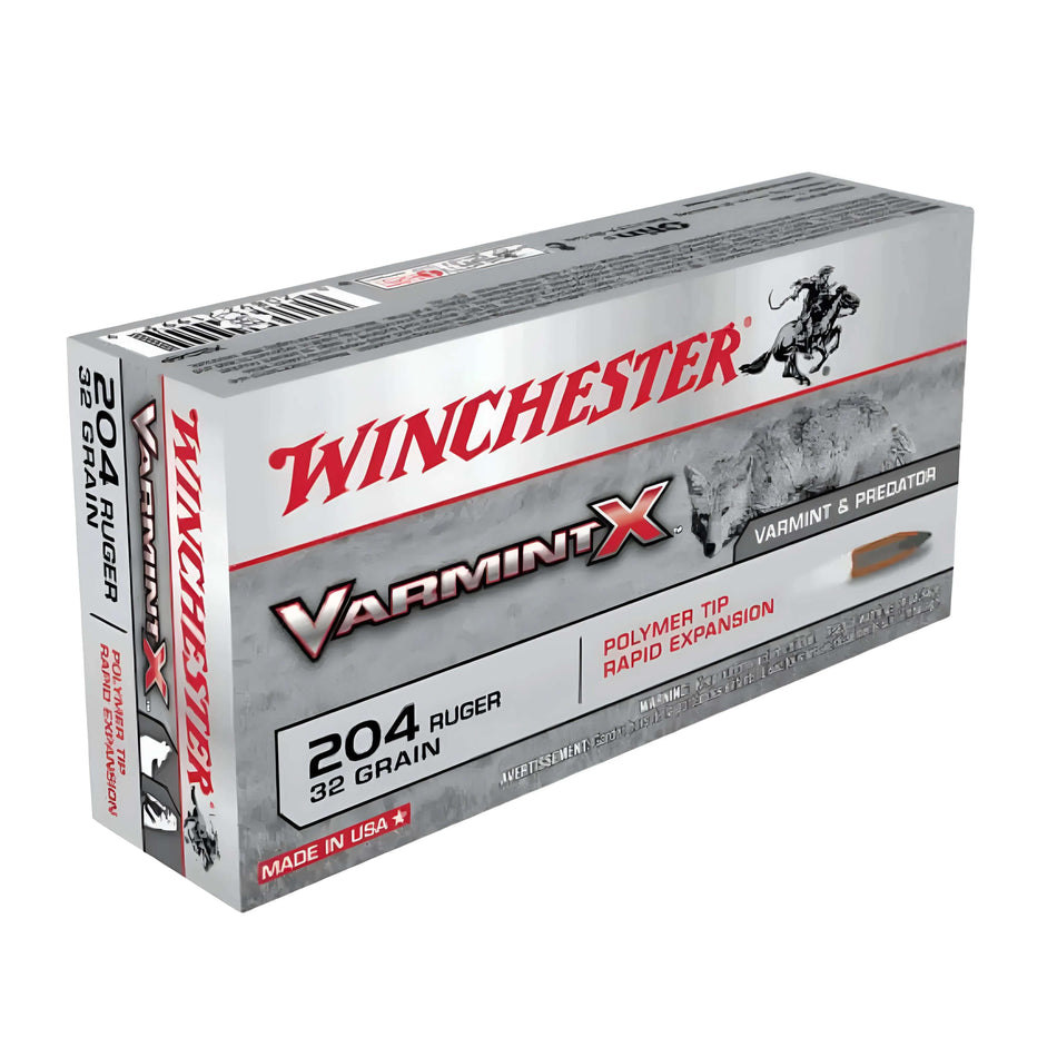 Winchester Varmint X 204Ruger 32gr Polymer Tip Rapid Expansion 4000fps Ammo
