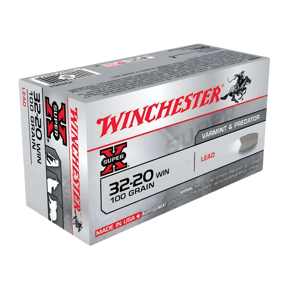 Winchester Super X 32-20Win 100gr Lead Flat Nose 1210fps Ammo