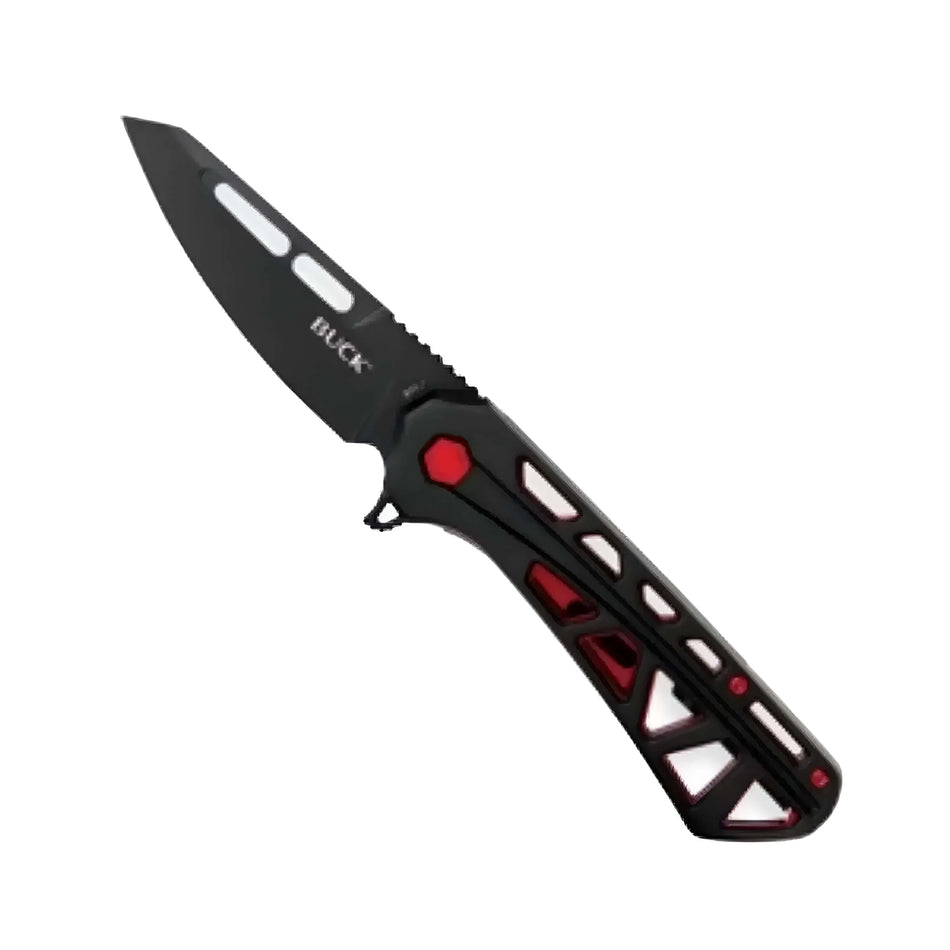 Buck Trace OPS Black Large 8cm Drop Point Folding Pocket Knife With Clip