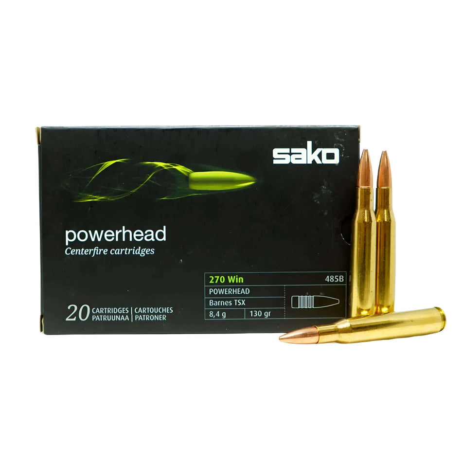 Sako Powerhead 270Win 130gr Barnes TSX Boat Tail 3002fps Ammo