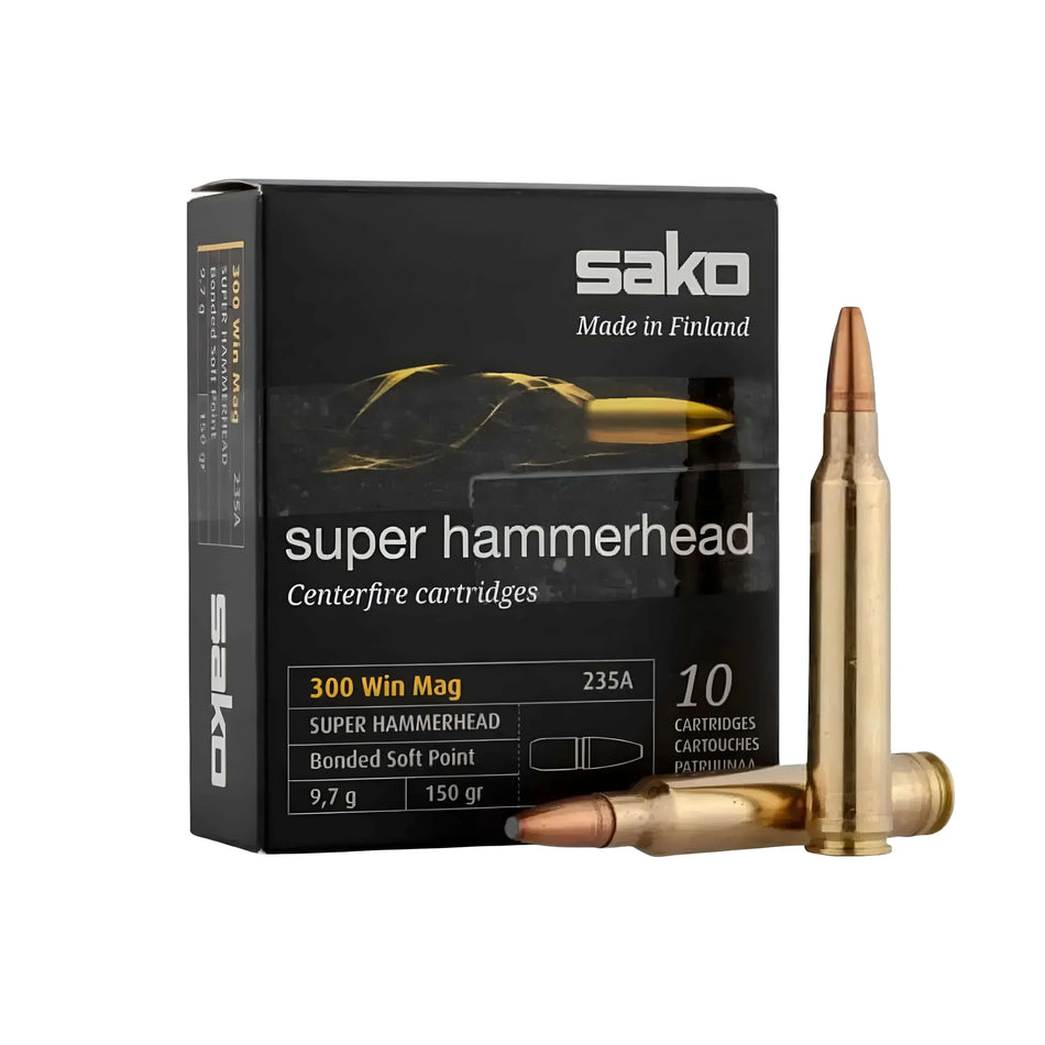 Sako Super Hammerhead 300WinMag 150gr Bonded Soft Point Boat Tail 3314fps Ammo