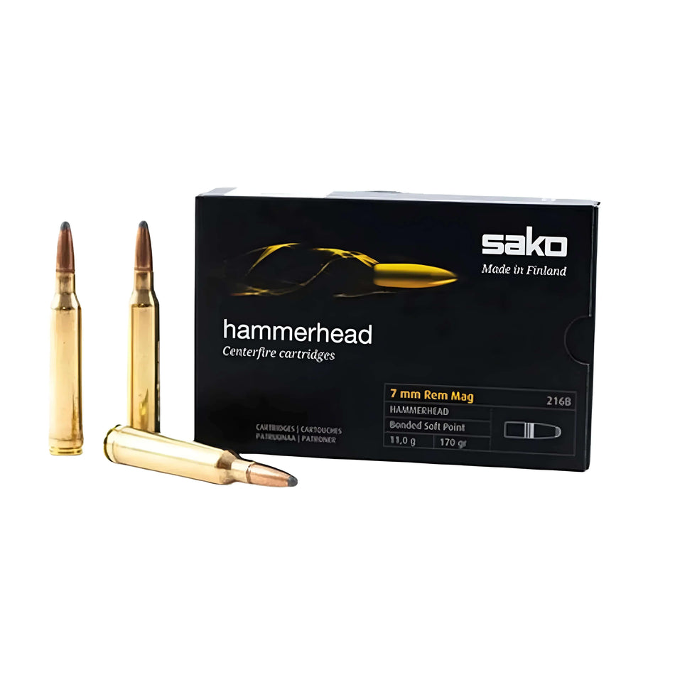 Sako Hammerhead 7mmRemMag 170gr Jacketed Soft Point 2822fps Ammo