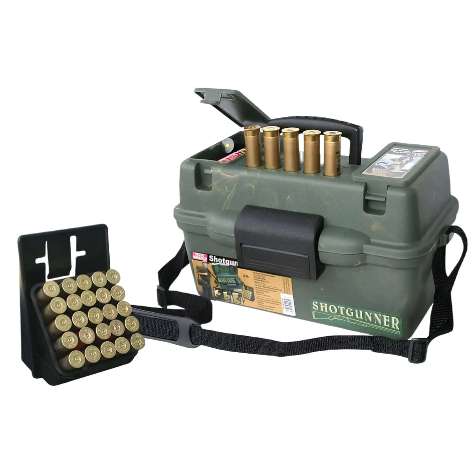 MTM Case-Guard Shotgun Hunter Case - 4x 25Rnd Trays + Hip Hanger Belt Clip