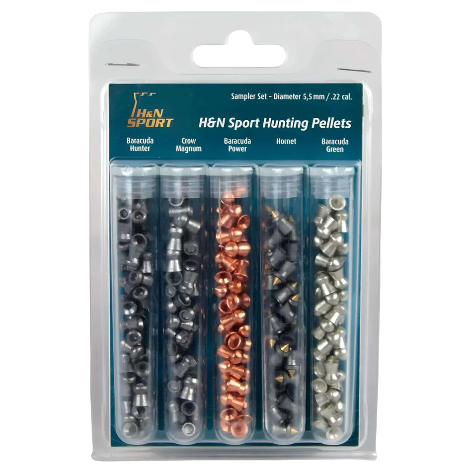 H&N Sample Pack .22Cal Hornet/Crow Magnum/Baracuda Power/Baracuda Hunter/Baracuda Green Air RiflePellets
