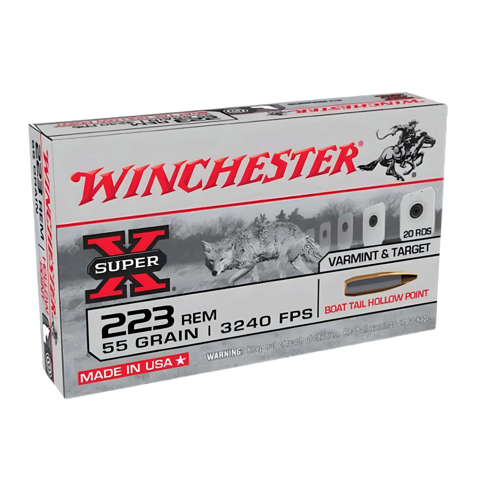 Winchester Super X .223Rem 55gr Boat Tail Hollow Point 3240fps Ammo
