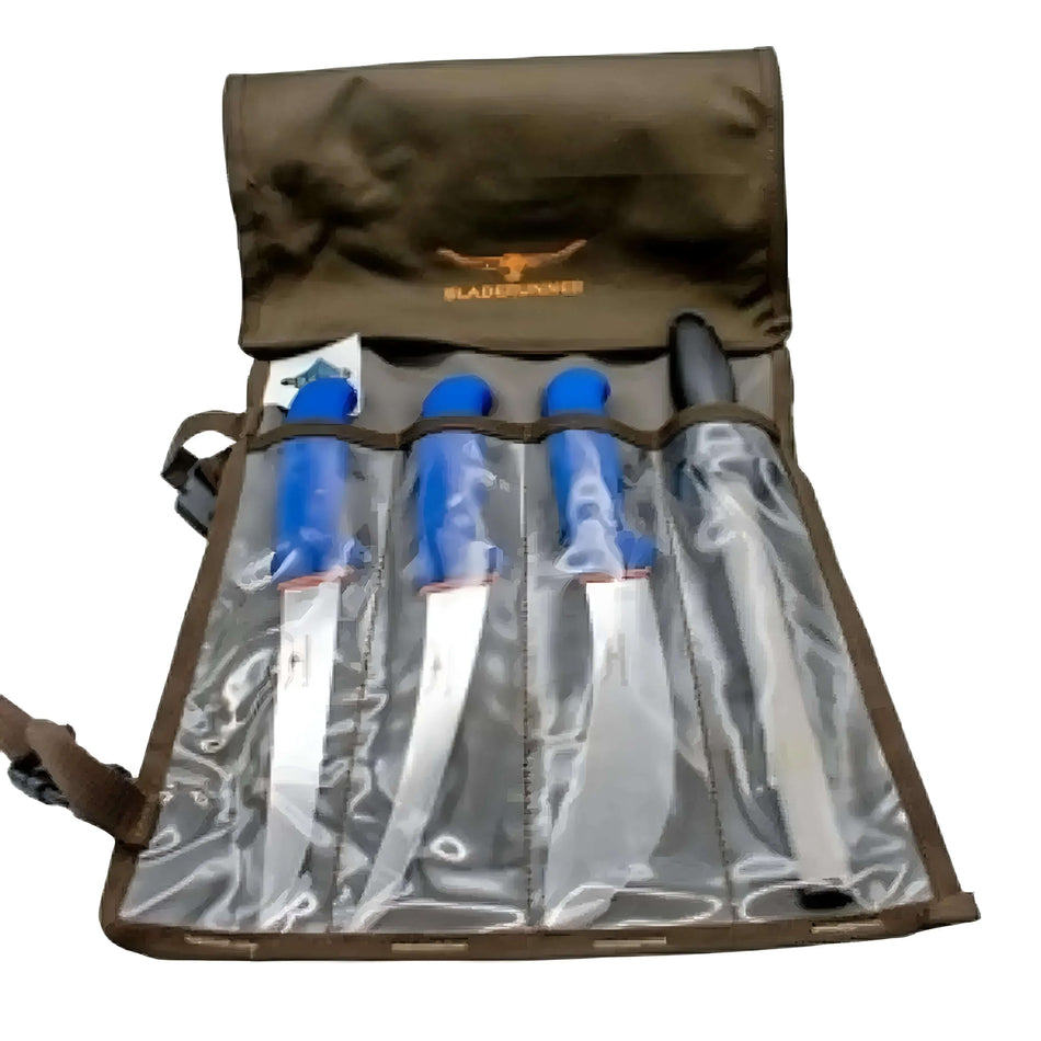 Bladerunner Knife Roll With Knives And Sharpening Steel