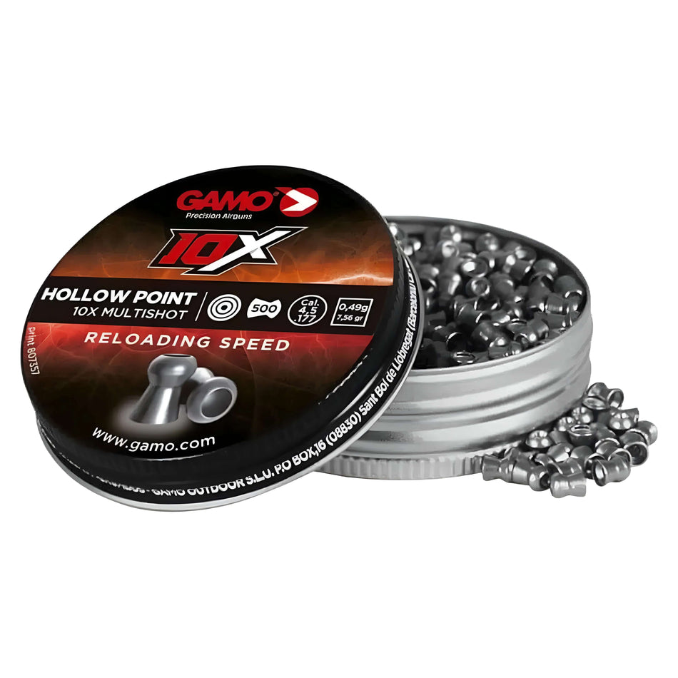 Gamo 10X Multishot Hollow Point .177Cal 7.56gr Air Rifle Pellets