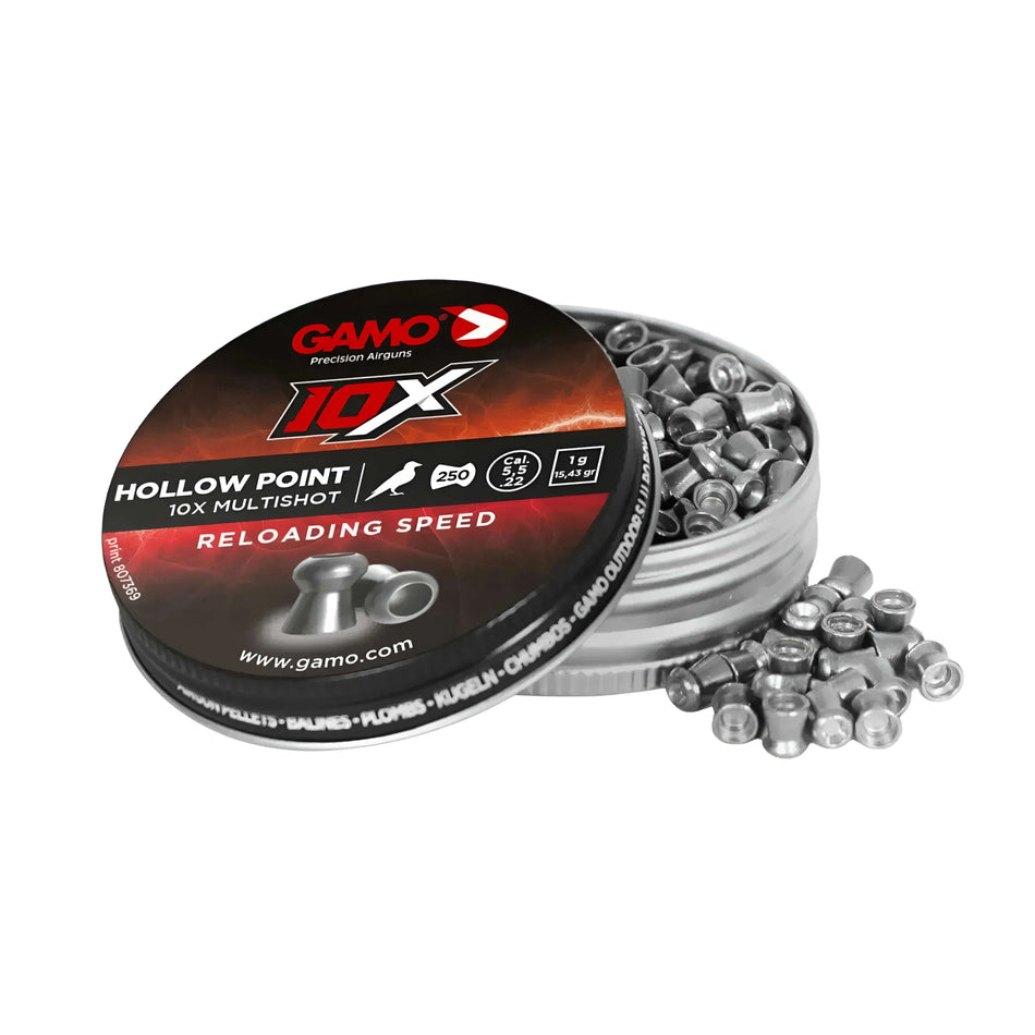 Gamo 10X Multishot Hollow Point .22Cal 15.43gr Air Rifle Pellets