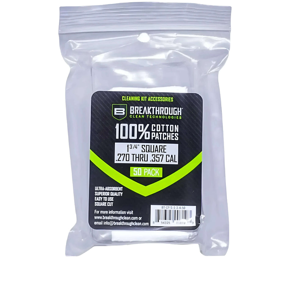 Breakthrough Cotton Patches 1.75in. 270Cal-357Cal 50 Pack