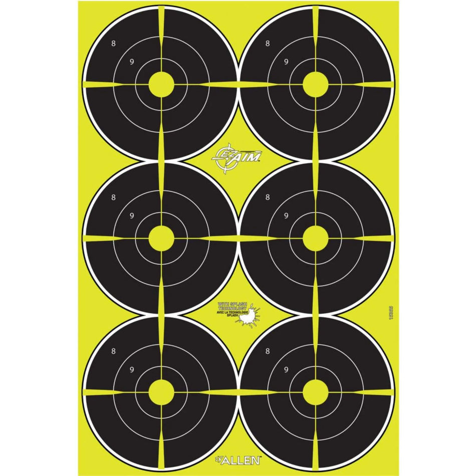 Allen EZ Aim Splash Reactive Target 6in. Bullseye Six Up 12.5in.x18.25in.
