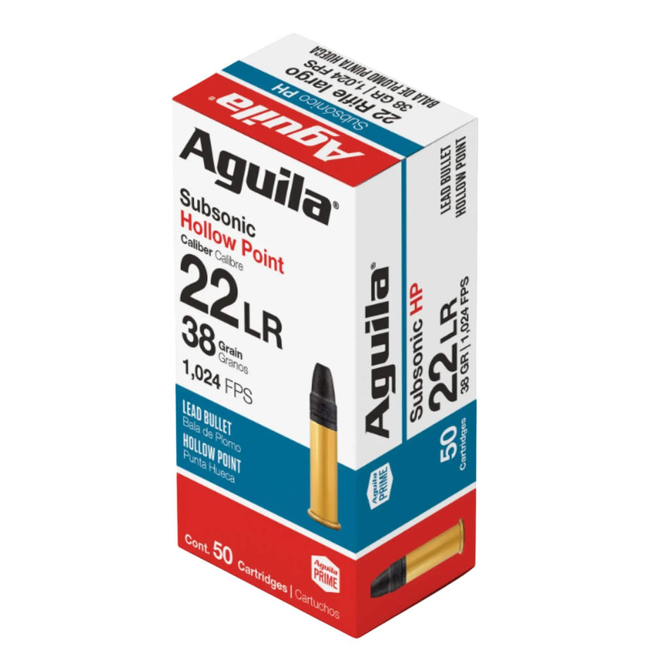 Aguila 22LR Subsonic 38Gr Lead Hollow Point 1024fps Ammo