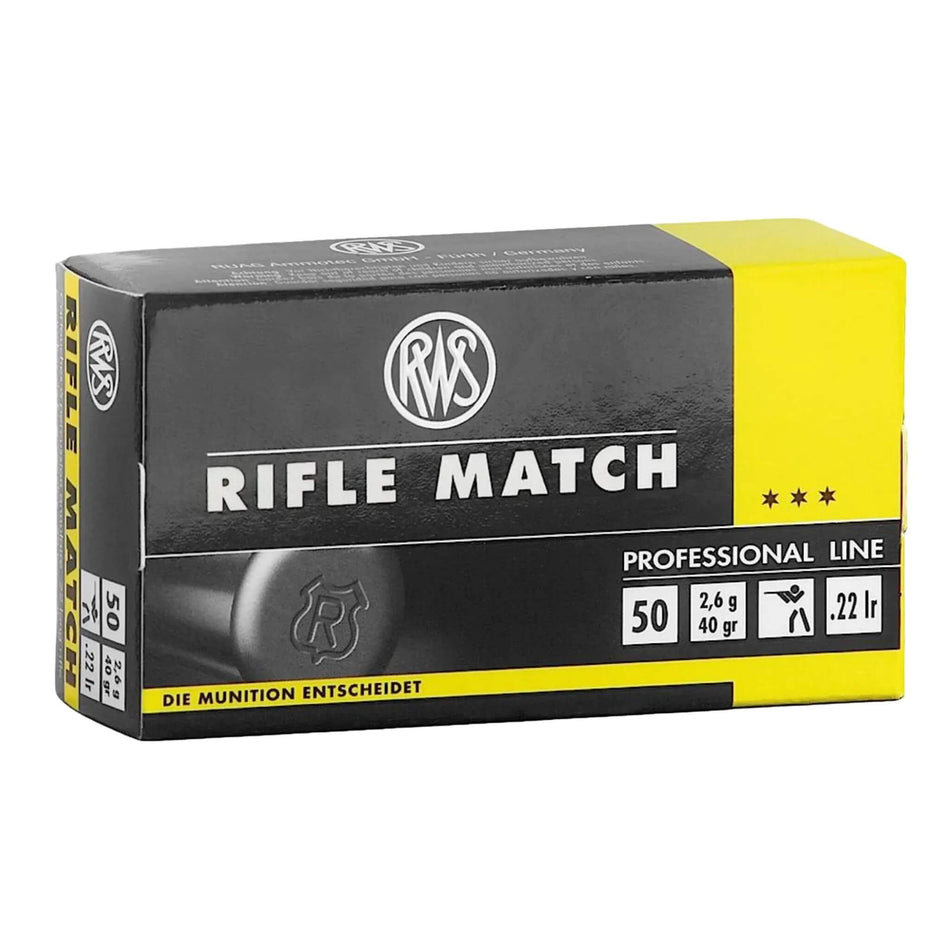 RWS Rifle Match 22LR 40gr Lead Round Nose 1082fps