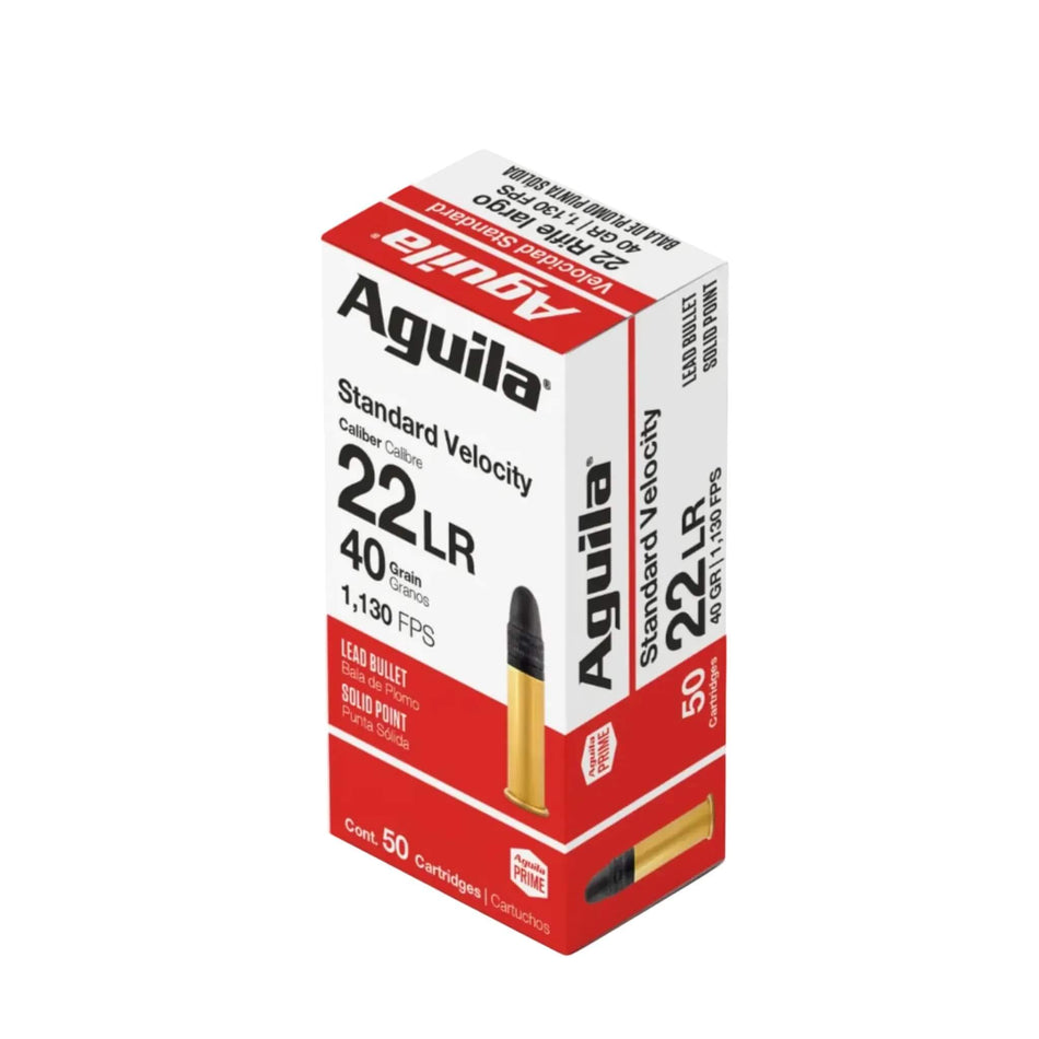 Aguila 22LR Standard Velocity 40gr Solid Point 1130fps Ammo
