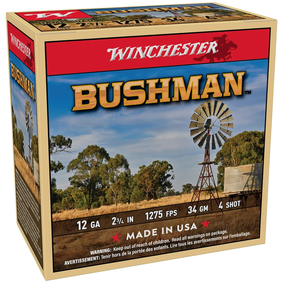 Winchester Bushman 12Ga 34Gram Lead 4s Field Load 2-3/4in. 1275fps Ammo
