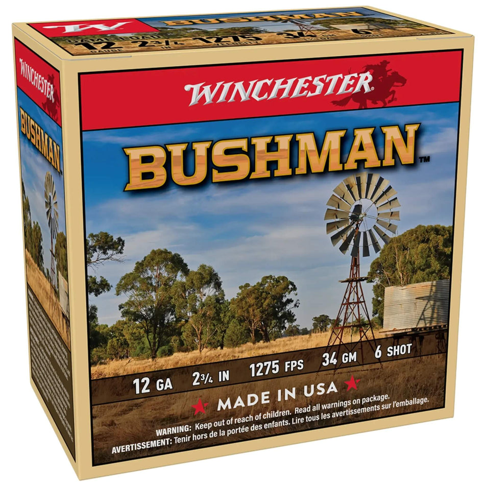 Winchester Bushman 12Ga 34Gram Lead 6s Field Load 2-3/4in. 1275fps Ammo