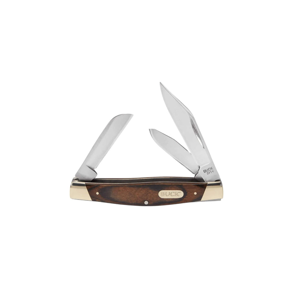 Buck Stockman Woodgrain 3 Blade Folding Pocket Knife