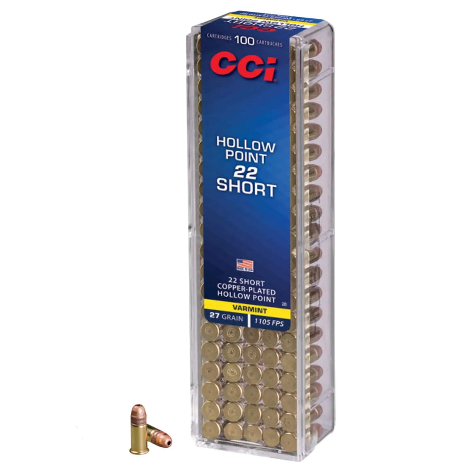 CCI 22Short 27gr Copper-Plated Hollow Point 1150fps Ammo