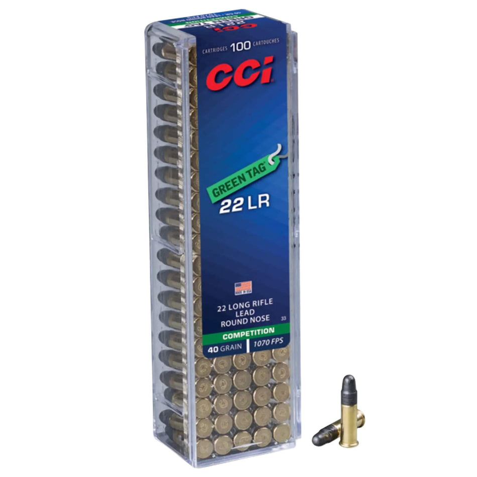 CCI 22LR 40Gr Green Tag Lead Round Nose 1070Fps Ammo