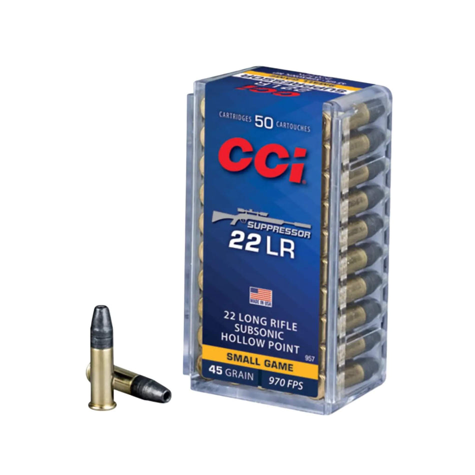 CCI 22LR 45Gr Suppressor Hollow Point 970Fps Ammo