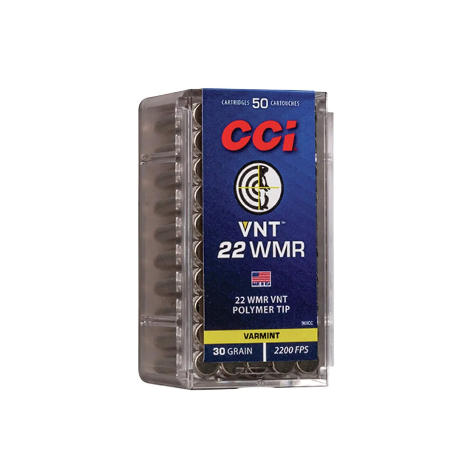 CCI 22WMR 30Gr VNT Polymer Tipped 2200Fps Ammo