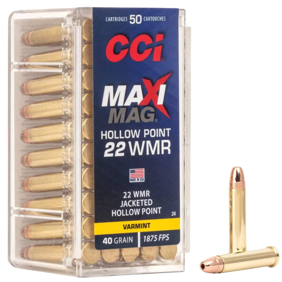CCI 22WMR 40Gr Maxi Mag Jacket Hollow Point 1875Fps Ammo