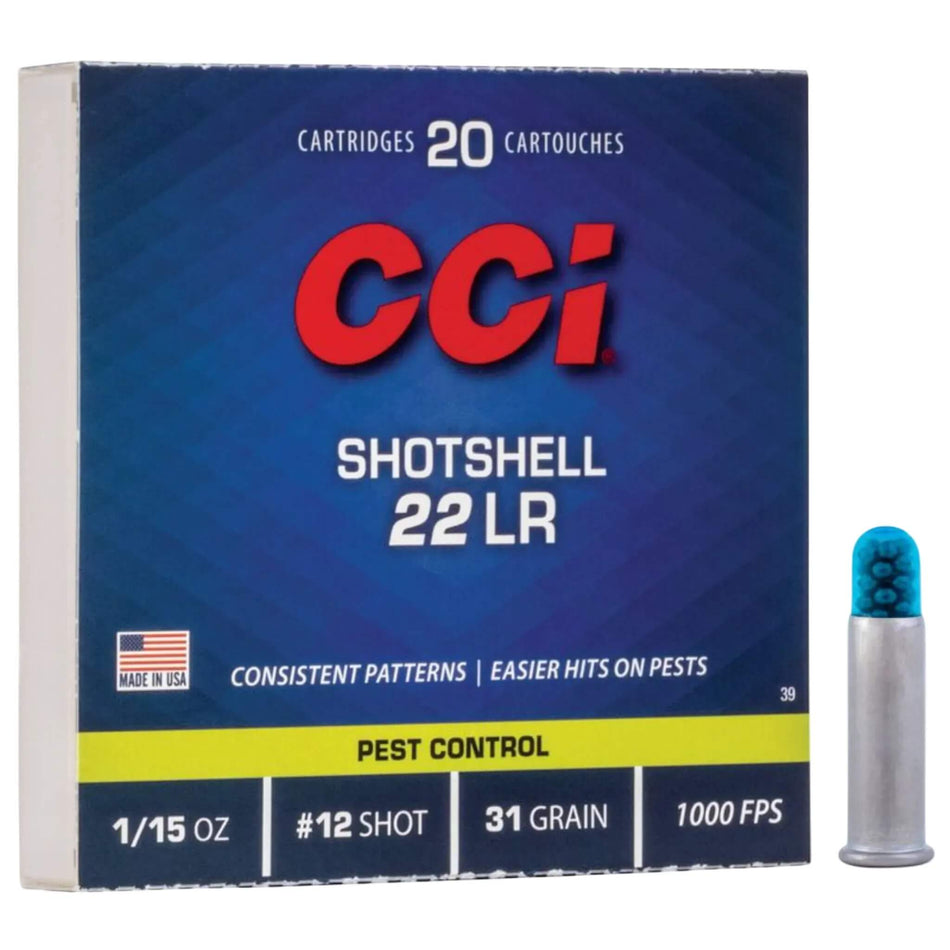 CCI Shotshell 22LR No.12 Birdshot 1000Fps Ammo