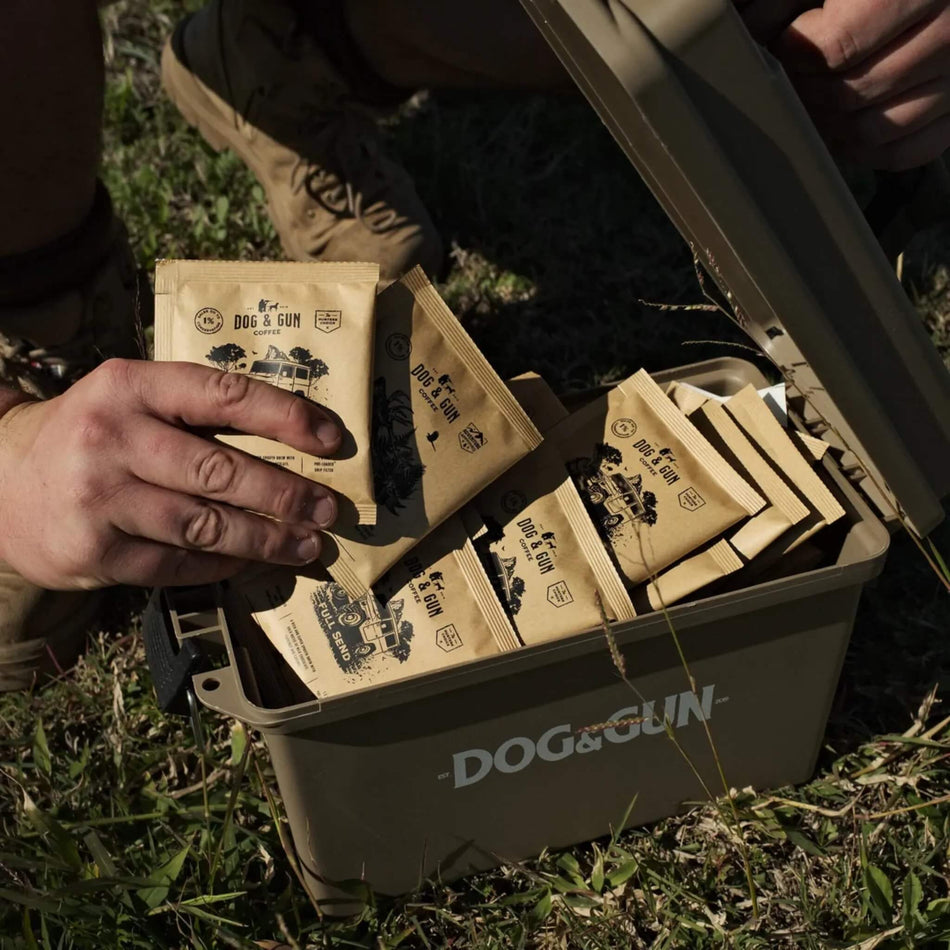 Dog & Gun Reload Pack - Ammo Case + 48x Pre-Loaded Drip Filters (Mixed Roasts)
