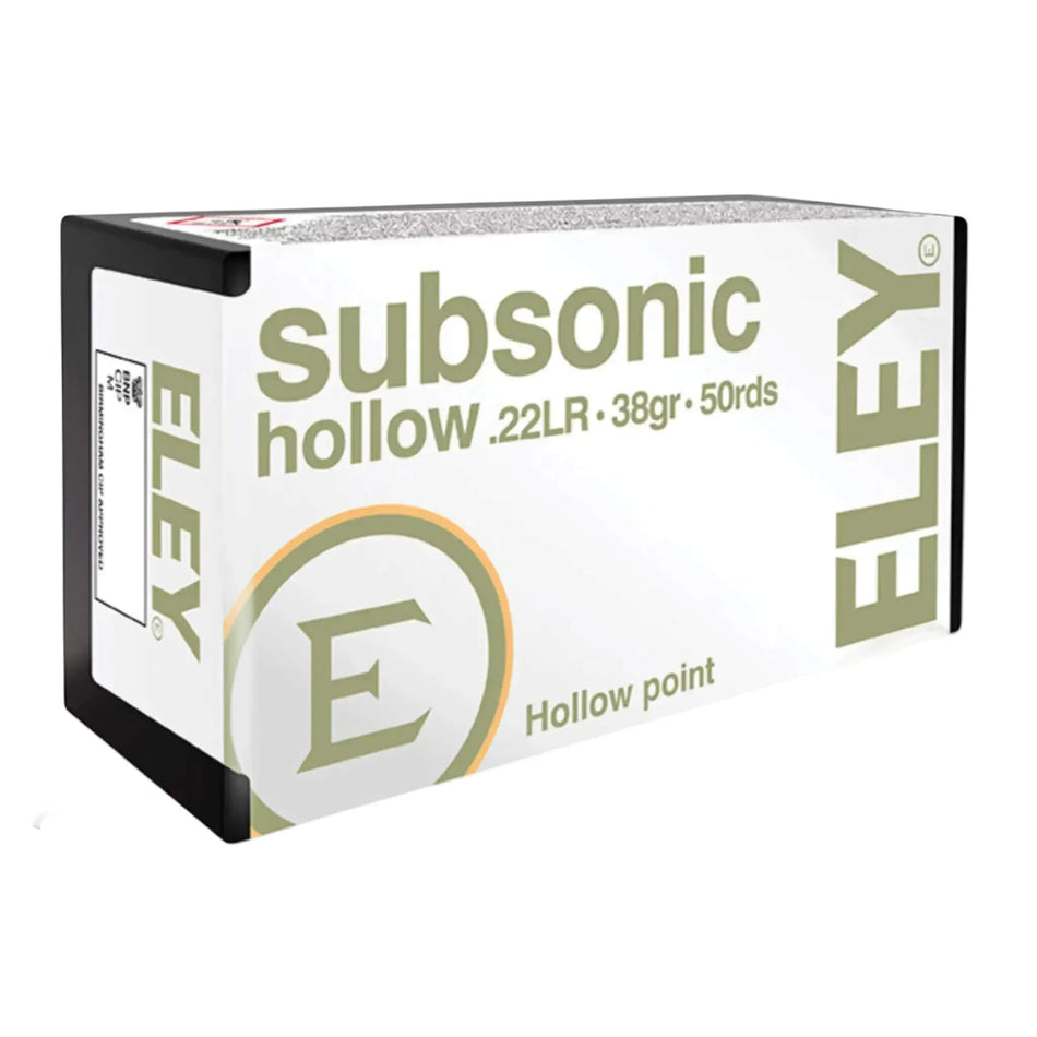 Eley 22LR 38Gr Subsonic Hollow Point 1040Fps Ammo
