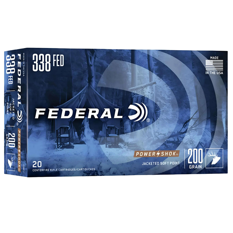 Federal Power-Shok .338Federal 200Gr Jacketed Soft Point 2700Fps