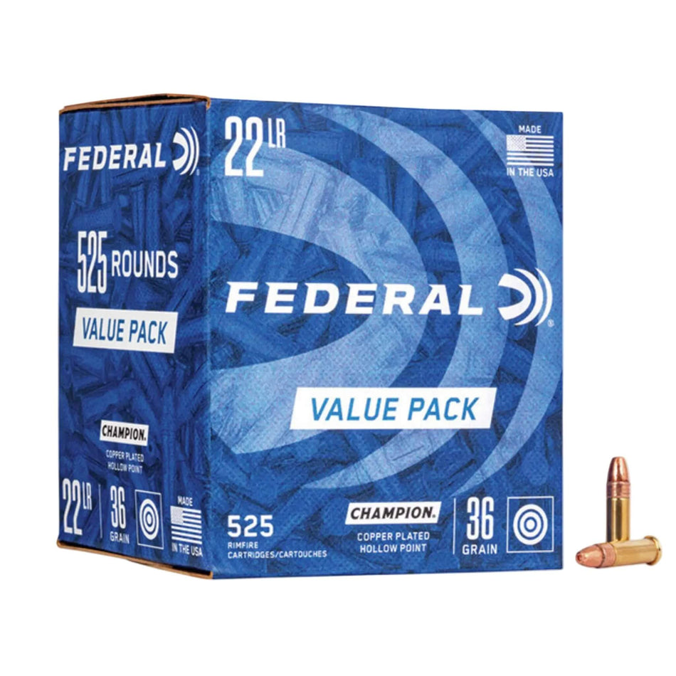 Federal 22LR 36Gr Hollow Point High Velocity Champion 1260Fps Ammo