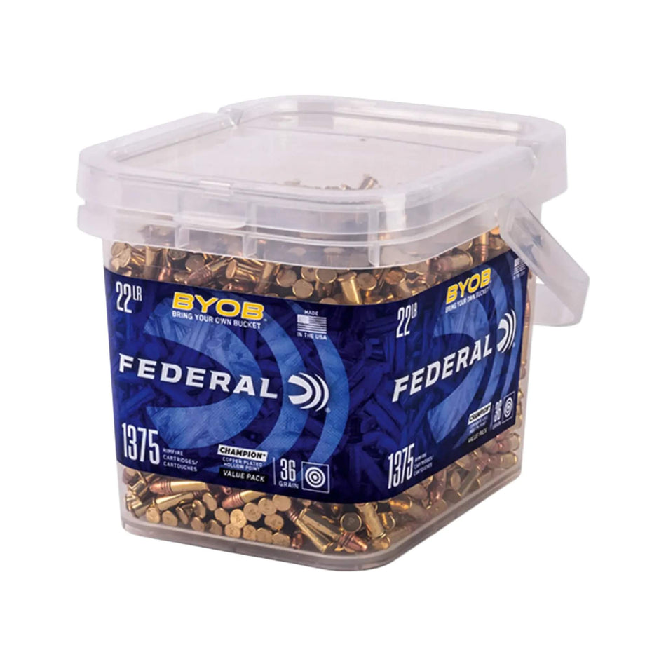 Federal Bucket .22LR 36GR HP HV 1375Rnds Ammo
