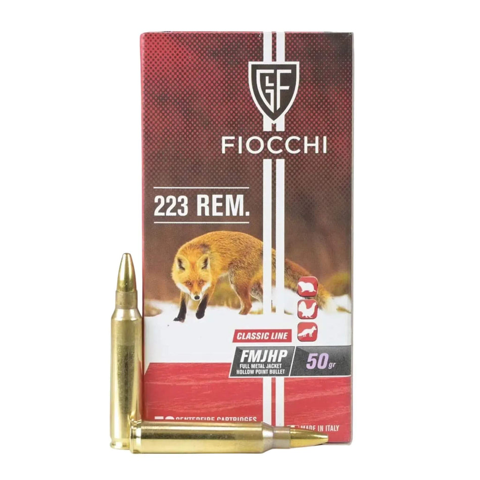 Fiocchi Classic Line .223Rem 50gr Full Metal Jacketed Hollow Point 3346fps Ammo