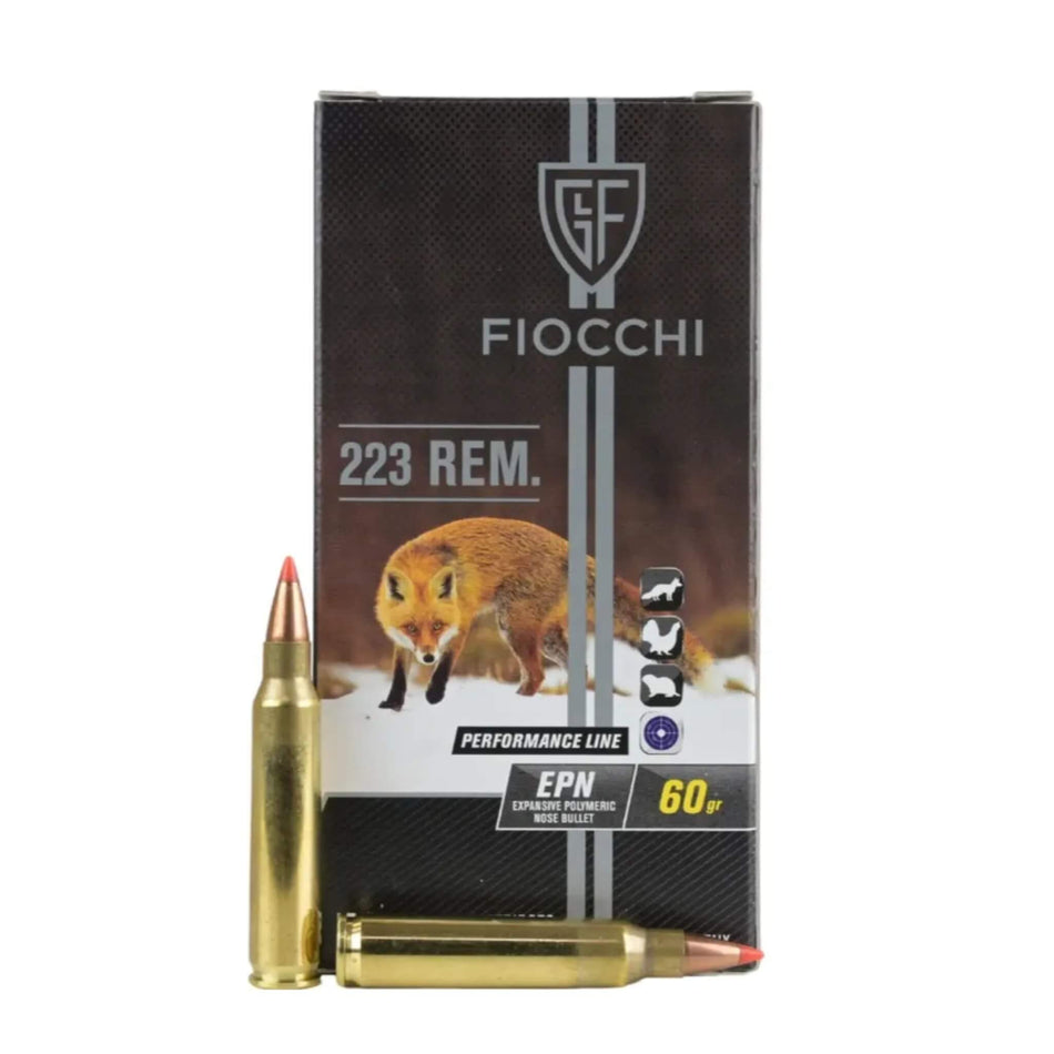 Fiocchi Performance Line .223Rem 60gr V-Max 3215fps Ammo