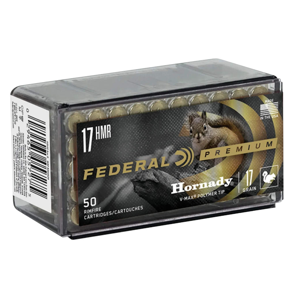 Federal 17HMR 17Gr V-Max 2550Fps Ammo