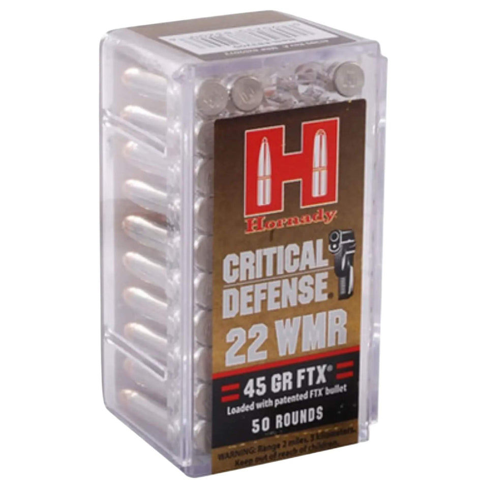 Hornady Critical Defense 22WMR 45gr FTX 1000fps Ammo